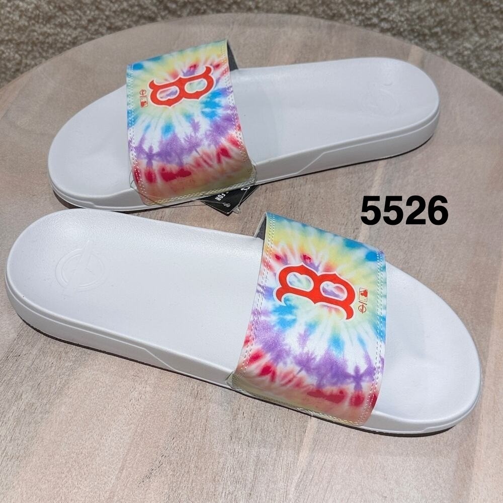 Boston Red Sox ISlide Rainbow Tie Dye Motto Slide Sandals Size 11/12 New
